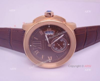 Cartier Calibre Diver's Watch - Rose Gold Brown Dial - Replica Cartier for sale